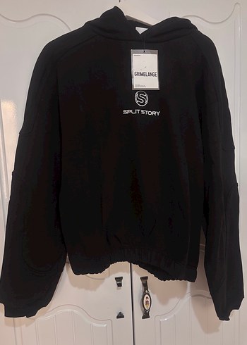 Pull and Bear Siyah Kapusonlu Erkek Kadin Sweatshirt