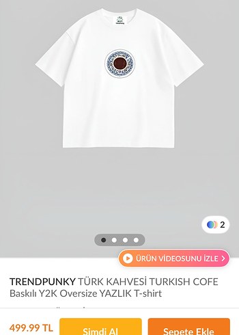 Oversize Turk kahvesi desenli y2k tisort - Görsel 4