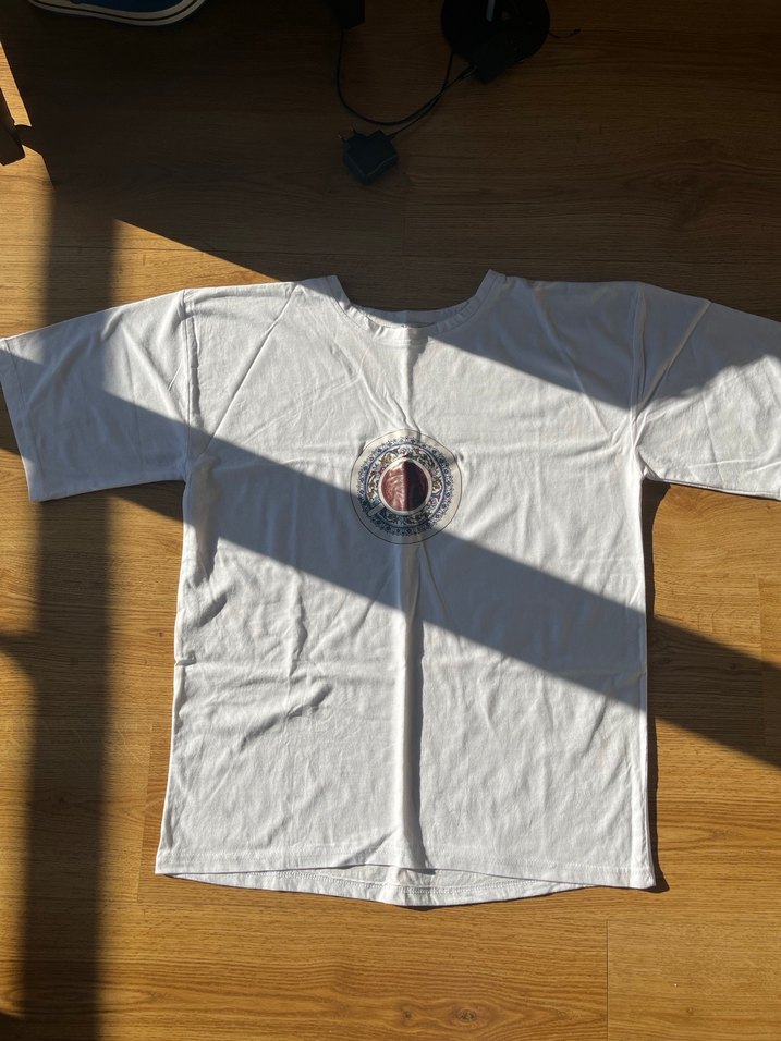 Oversize Turk kahvesi desenli y2k tisort - Görsel 2