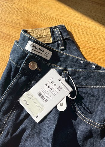 Kadın Lacivert Kısa Denim Şort pull&bear yeni sezon vintage - Görsel 4
