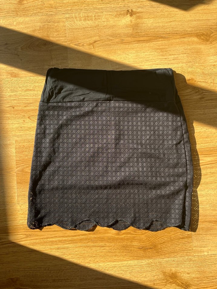 Dantel Detaylı Siyah Mini Etek Dantelli astarli diz ustu gunluk - Görsel 2