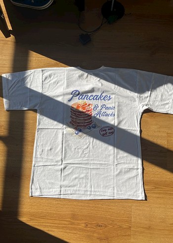 Beyaz Baskılı Kadın Tişört oversize y2k - Görsel 4