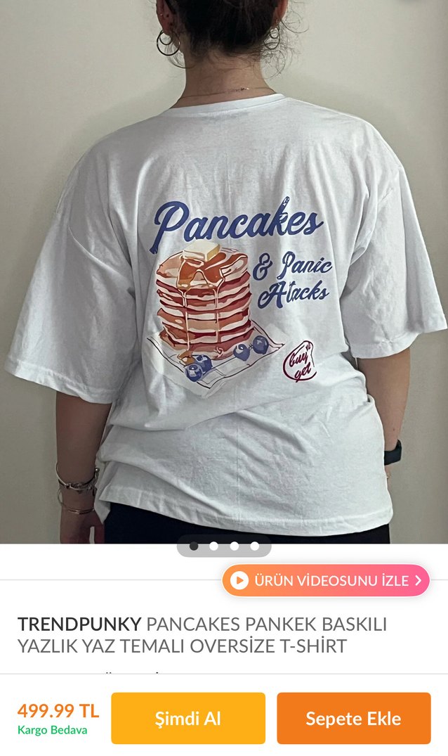 Beyaz Baskılı Kadın Tişört oversize y2k - Görsel 5