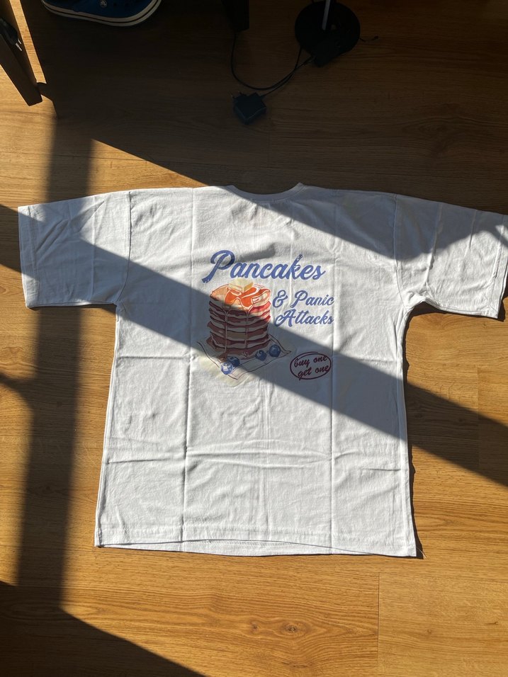 Beyaz Baskılı Kadın Tişört oversize y2k - Görsel 4