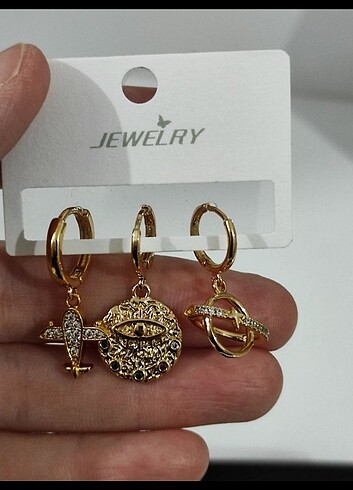 Accessorize Üçlü çelik küpe