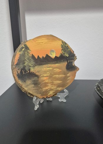 kütük bardak altlığı (çizimli)