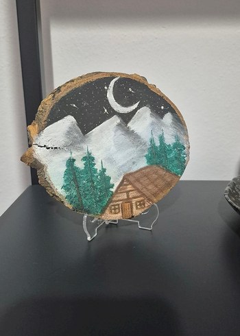 kütük bardak altlığı (çizimli)