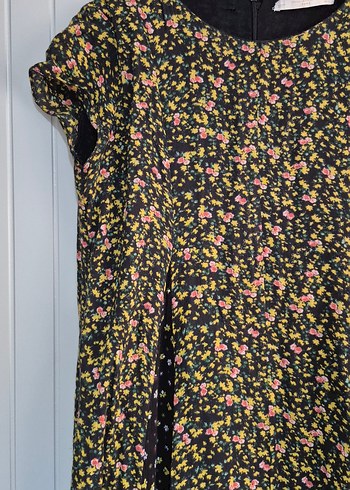 Zara Desenli Piliseli Midi Bohem Elbise