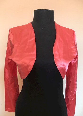 Parlak Nar Çiçeği Uzun Kollu Bolero - Görsel 3