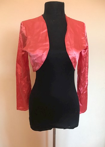 Parlak Nar Çiçeği Uzun Kollu Bolero - Görsel 2