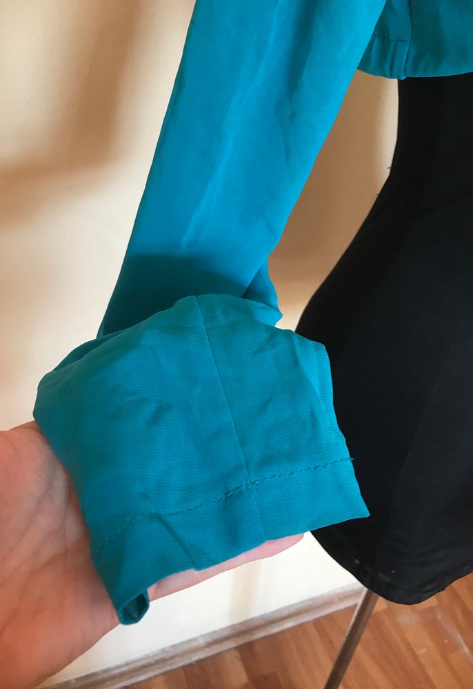 Turkuaz Uzun Kollu S-M Bolero - Görsel 5