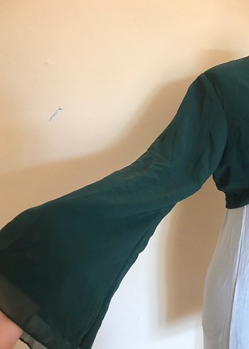 44 beden Yeşil Uzun Kollu Bolero - Görsel 3