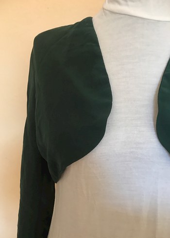 44 beden Yeşil Uzun Kollu Bolero - Görsel 2