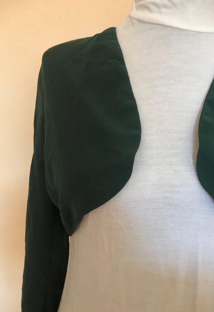 44 beden Yeşil Uzun Kollu Bolero - Görsel 2