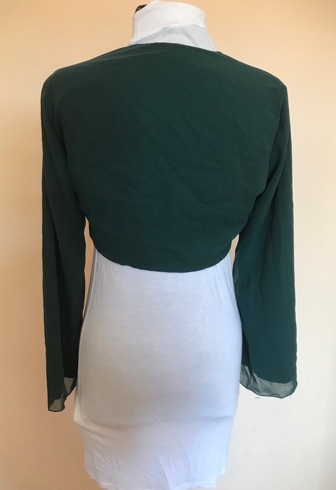 44 beden Yeşil Uzun Kollu Bolero - Görsel 5