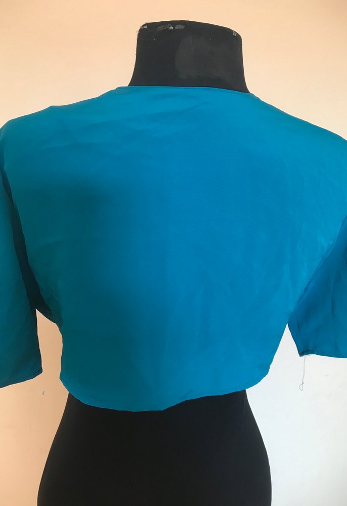Turkuaz Kısa Kollu Bolero - Görsel 5