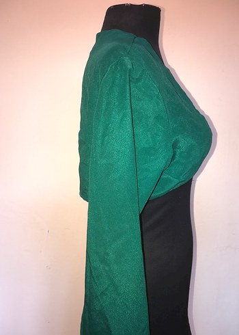 Uzun Kollu Yeşil  Bolero - Görsel 4