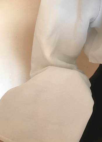 Beyaz Şifon Uzun Kollu Bolero - Görsel 3