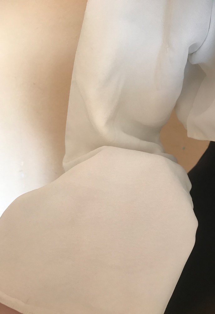 Beyaz Şifon Uzun Kollu Bolero - Görsel 3