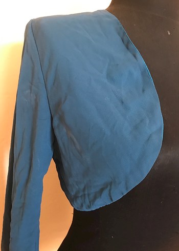 Koyu Mavi Drapeli Şifon Bolero - Görsel 3