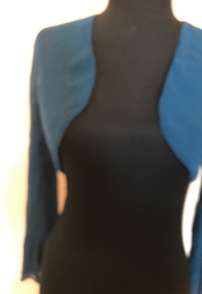 Koyu Mavi Drapeli Şifon Bolero - Görsel 2