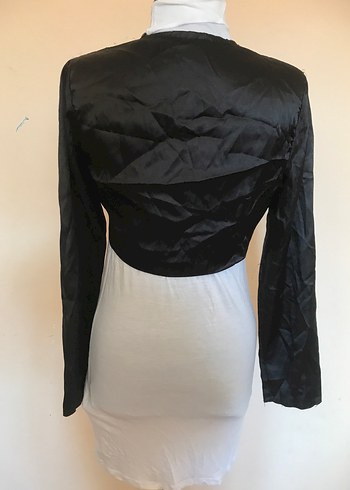 Siyah Saten Uzun Kollu Bolero - Görsel 5