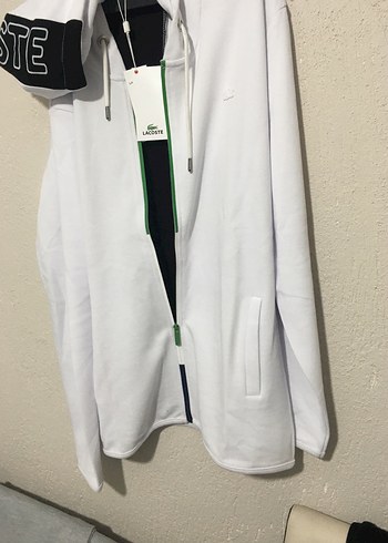 Beyaz Fermuarlı Erkek Sweatshirt - Görsel 3