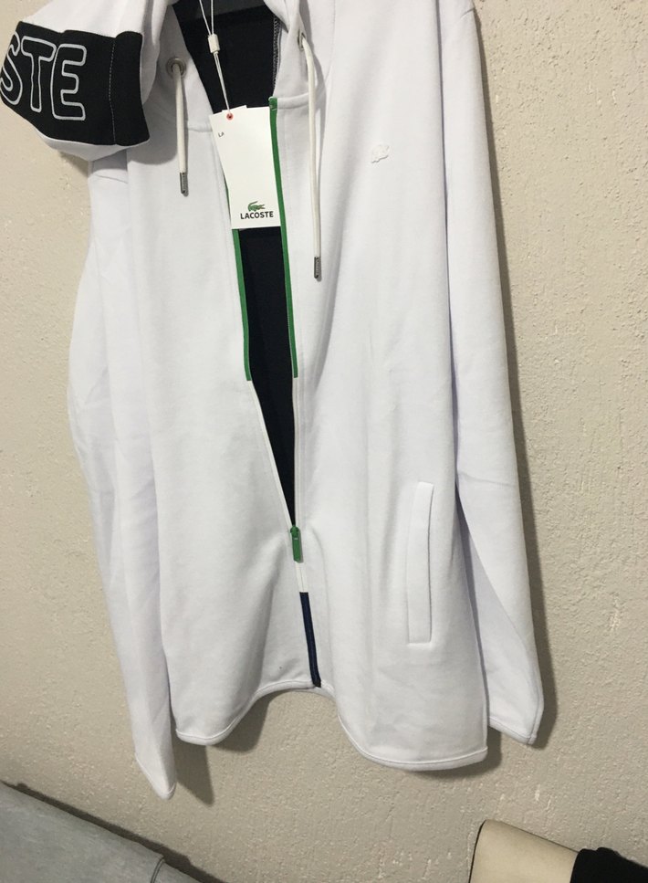 Beyaz Fermuarlı Erkek Sweatshirt - Görsel 3