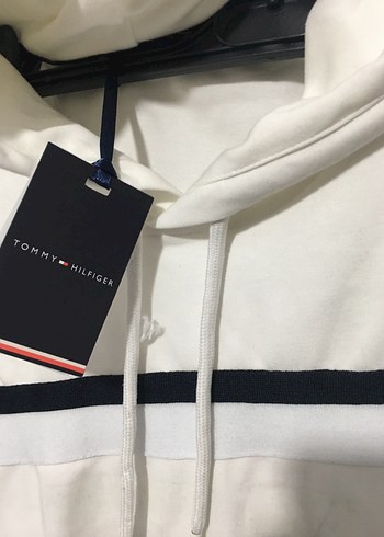 Tommy Hilfiger Beyaz Kapüşonlu Sweatshirt - Görsel 4