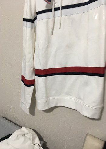 Tommy Hilfiger Beyaz Kapüşonlu Sweatshirt - Görsel 2