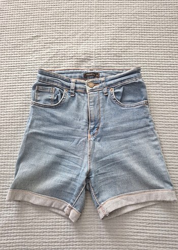 Kadın Mavi Mini Denim Şort
