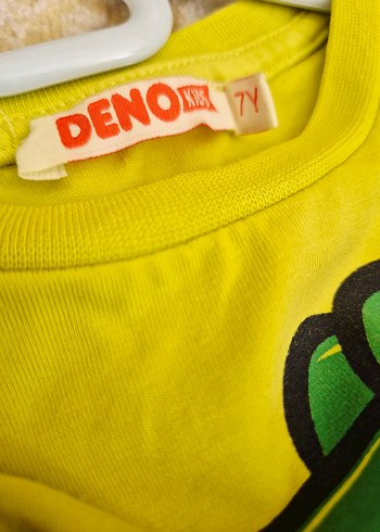 7 Yaş Beden Sarı Dinozor Baskılı Erkek Sweatshirt
