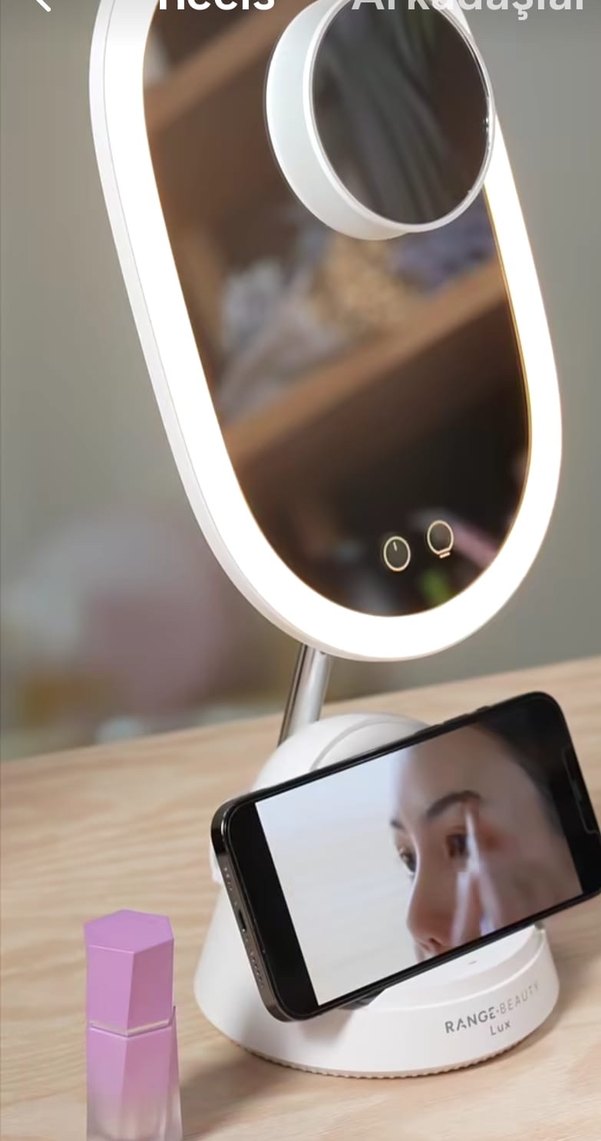 Işıklı Ayarlana Bilir Oval Masaüstü Makyaj Aynası - Görsel 2