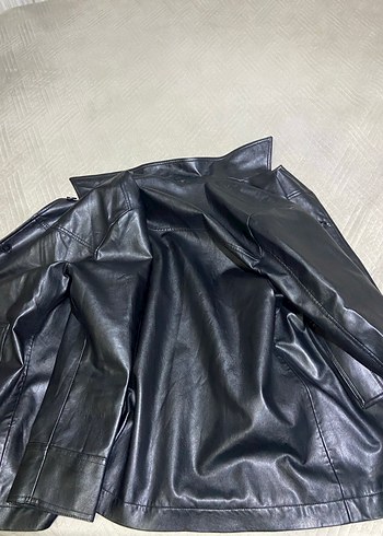 Bershka Suni Deri Düğmeli Ceket Unisex - Görsel 6