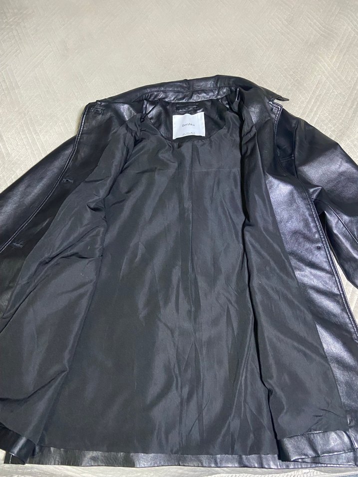 Bershka Suni Deri Düğmeli Ceket Unisex - Görsel 5