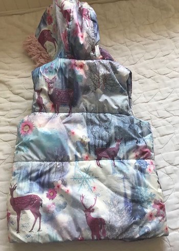 Kız Çocuk Çok Renkli Kürklü Yelek - Görsel 2