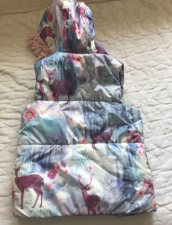 Kız Çocuk Çok Renkli Kürklü Yelek - Görsel 2