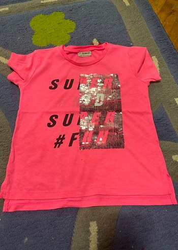 Kız Çocuk Beyaz Baskılı Kısa Kollu Tişört - Görsel 2