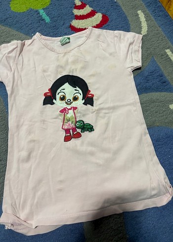 Kız Çocuk Beyaz Baskılı Kısa Kollu Tişört - Görsel 7