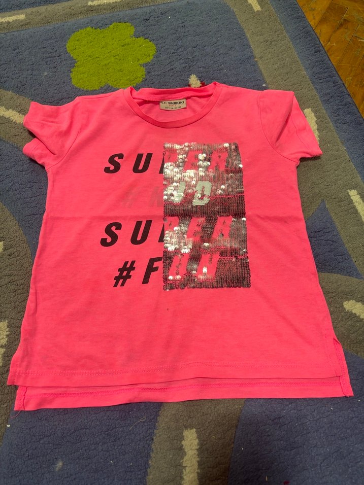 Kız Çocuk Beyaz Baskılı Kısa Kollu Tişört - Görsel 2