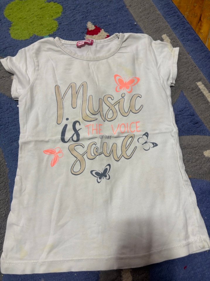 Kız Çocuk Beyaz Baskılı Kısa Kollu Tişört - Görsel 3