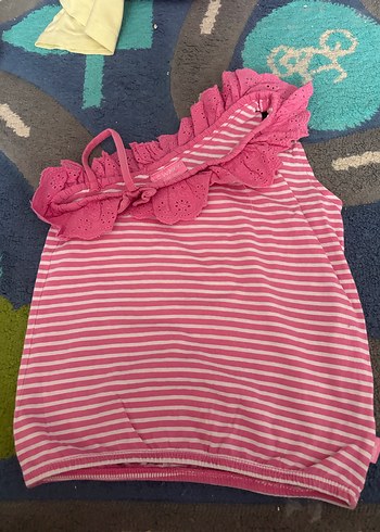 Kız Çocuk Pembe Baskılı Askılı Tişört - Görsel 17