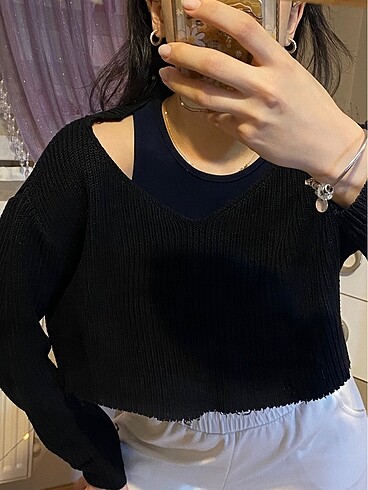 s Beden V YAKA CROP KAZAK