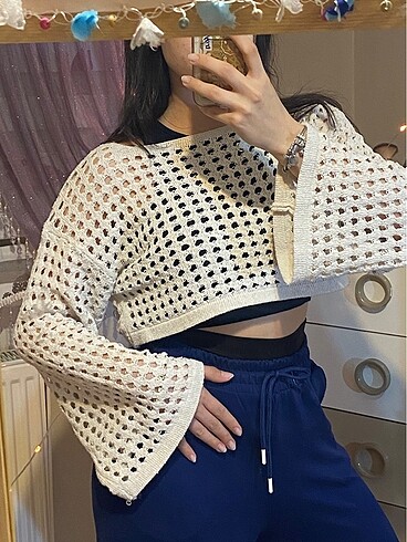 Diğer DELİKLİ CROP KAZAK
