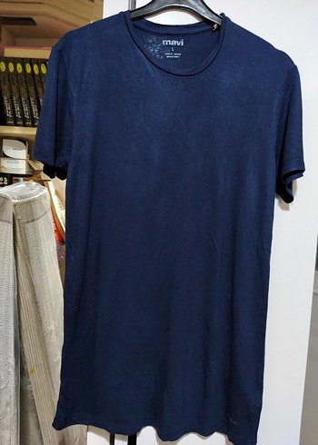 Mavi Erkek Batik T-shirt, Kısa Kollu, Salaş Kesim