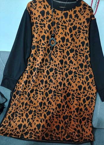 Zara Leopar Desenli Midi Tunik