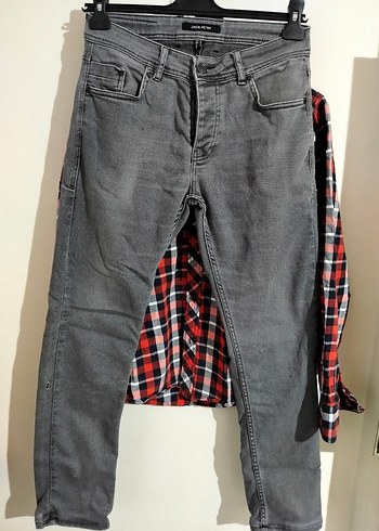 Gri Erkek Denim Pantolon