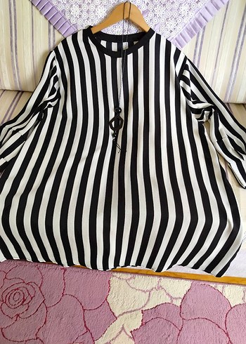 Zara Uzun Kollu Zebra Desenli Kadın Tunik48