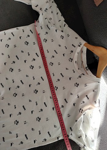 48 Beden beyaz Renk Kadın Desenli Rahat Pijama Takımı