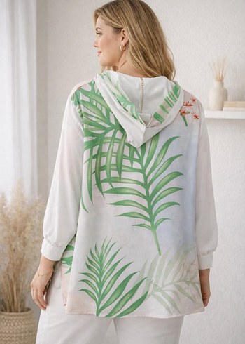 Pembe Baskılı  Kadın Sweatshirt - Görsel 2